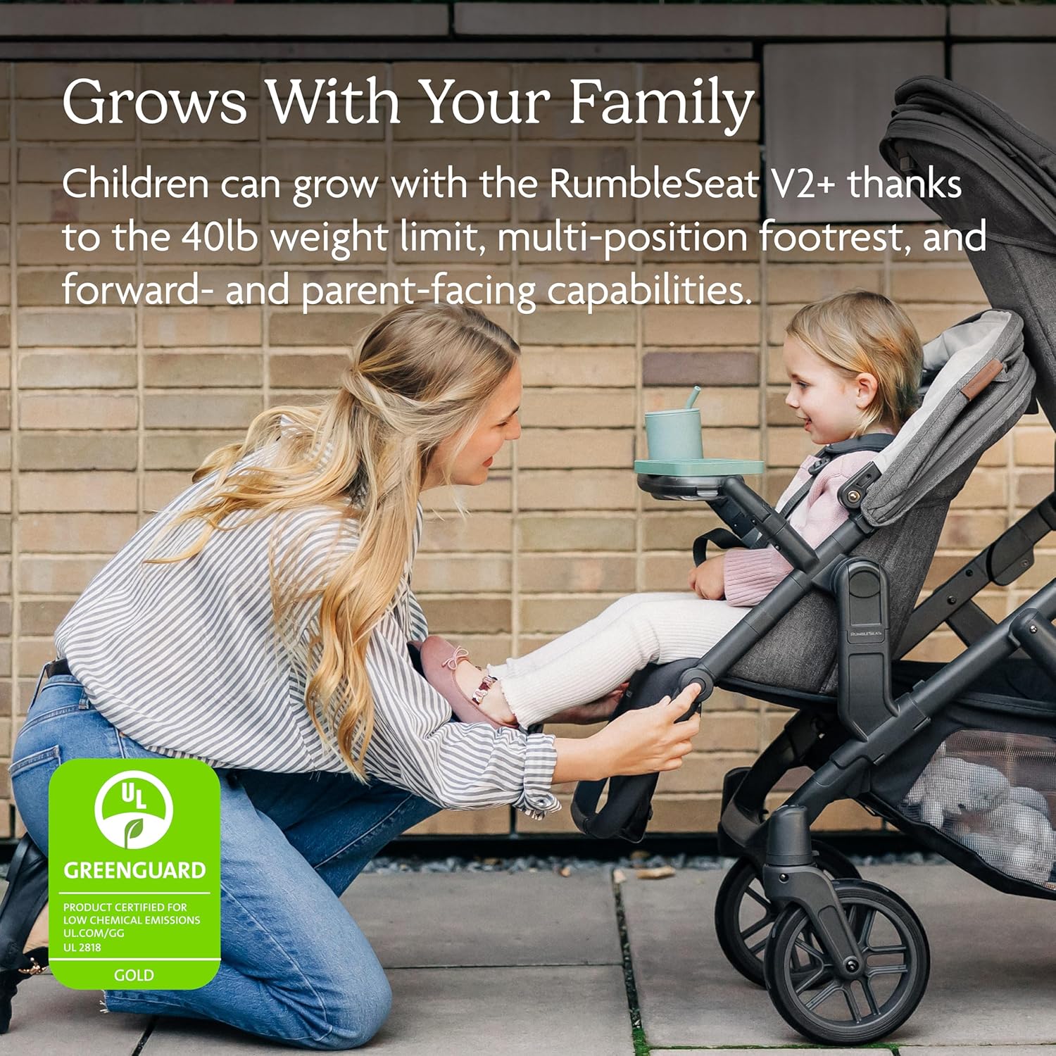 Close-up of Vista V2 stroller frame, wheels, and seat