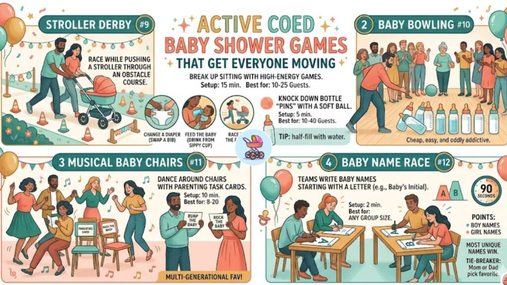 Active Coed Baby Shower Games That Get Everyone Moving
