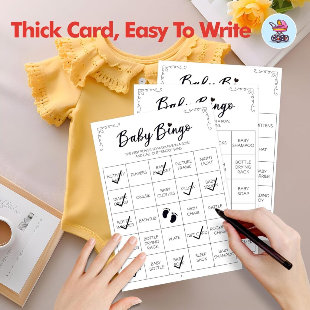 baby bingo card game kit coed baby shower large group activity