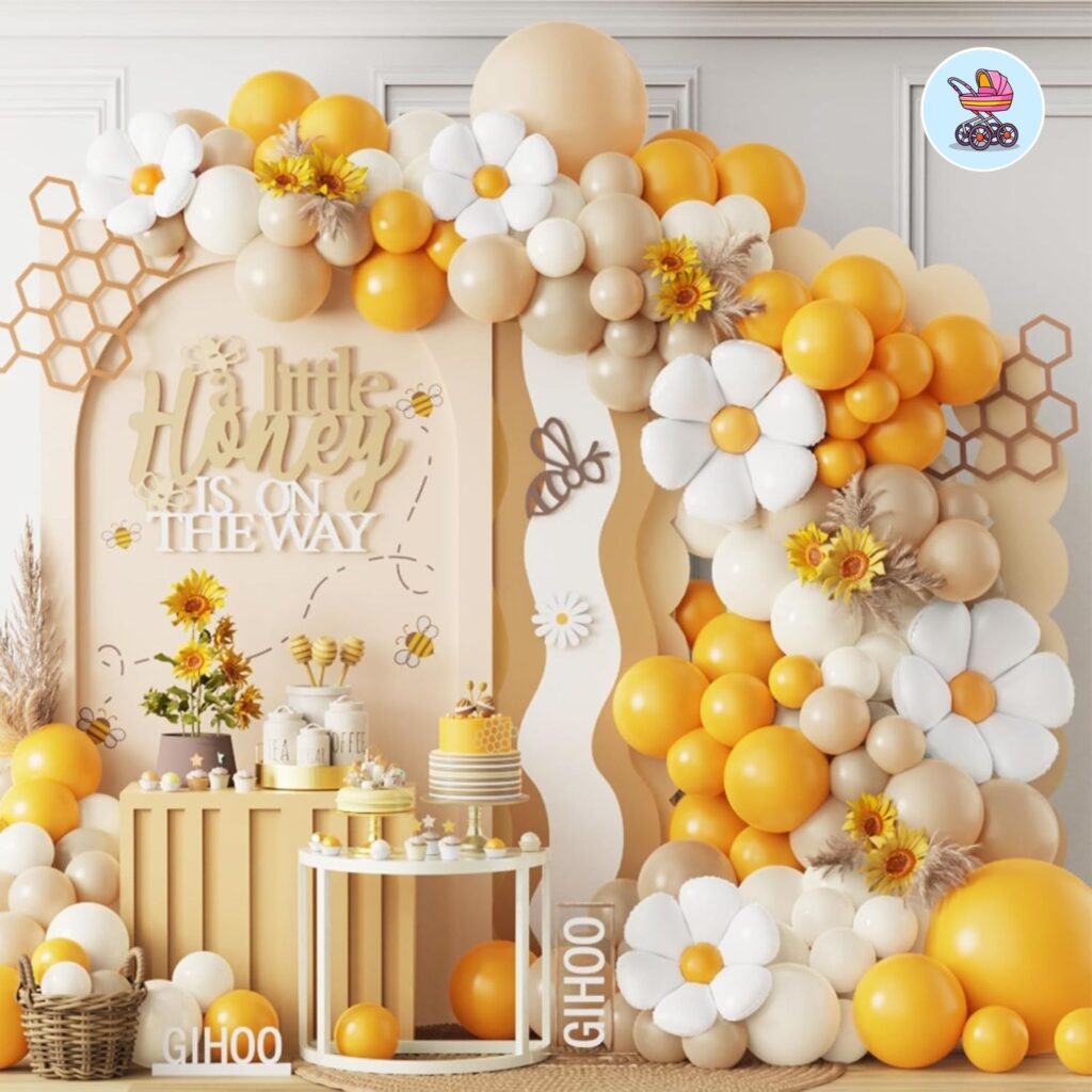 honey bee baby shower balloon and banner decoration pack yellow black gold 2025