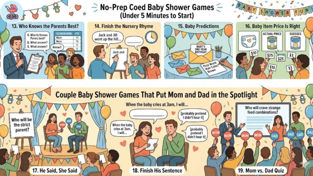 No-Prep Coed Baby Shower Games (Under 5 Minutes to Start)