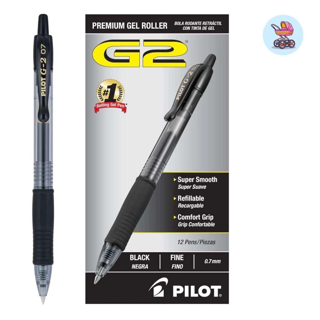 Pilot G2 retractable ballpoint pens in a 12-pack for baby shower games